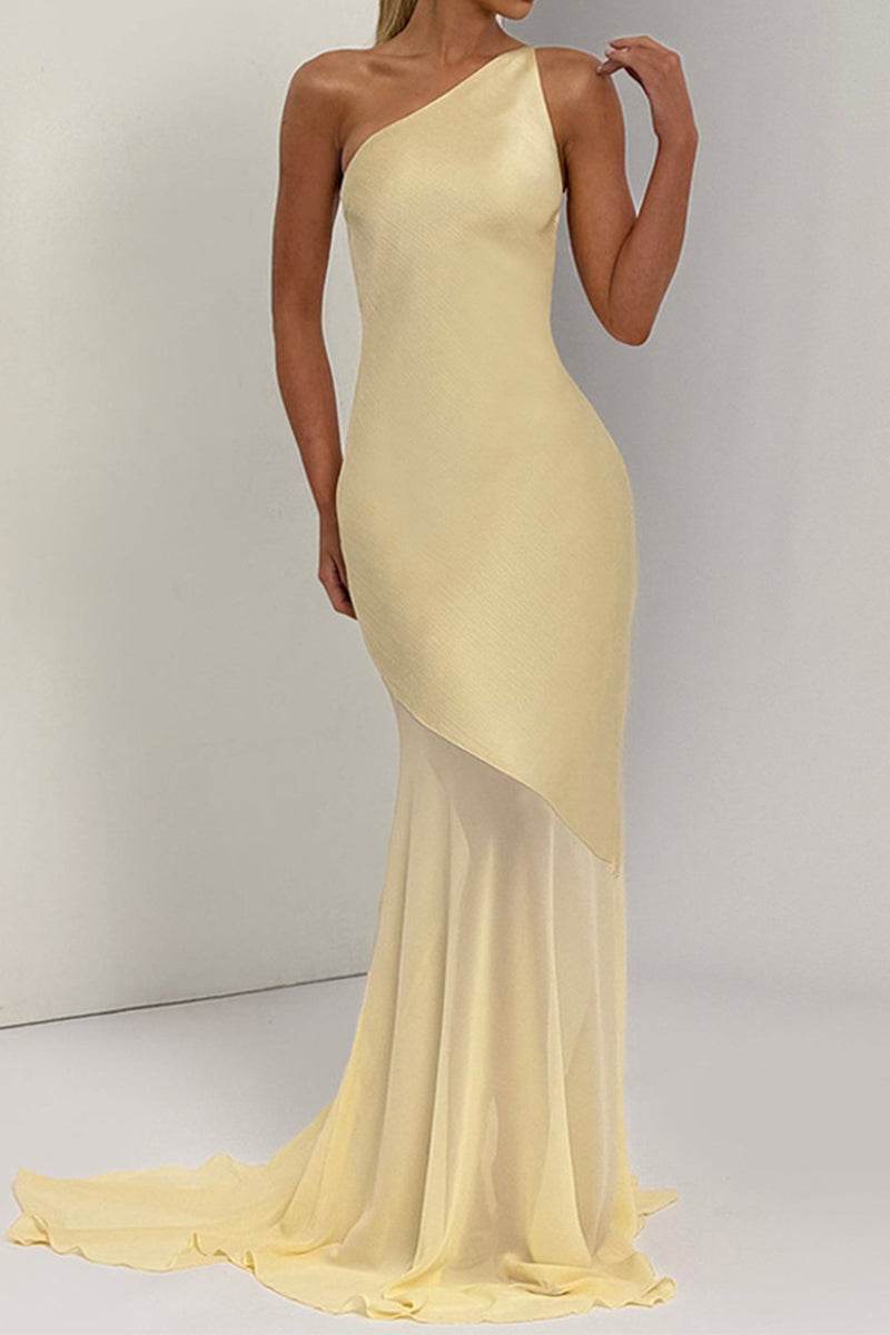 Trumpet-Mermaid Maxi Chiffon Dress 944968019143 - COCOMELODY